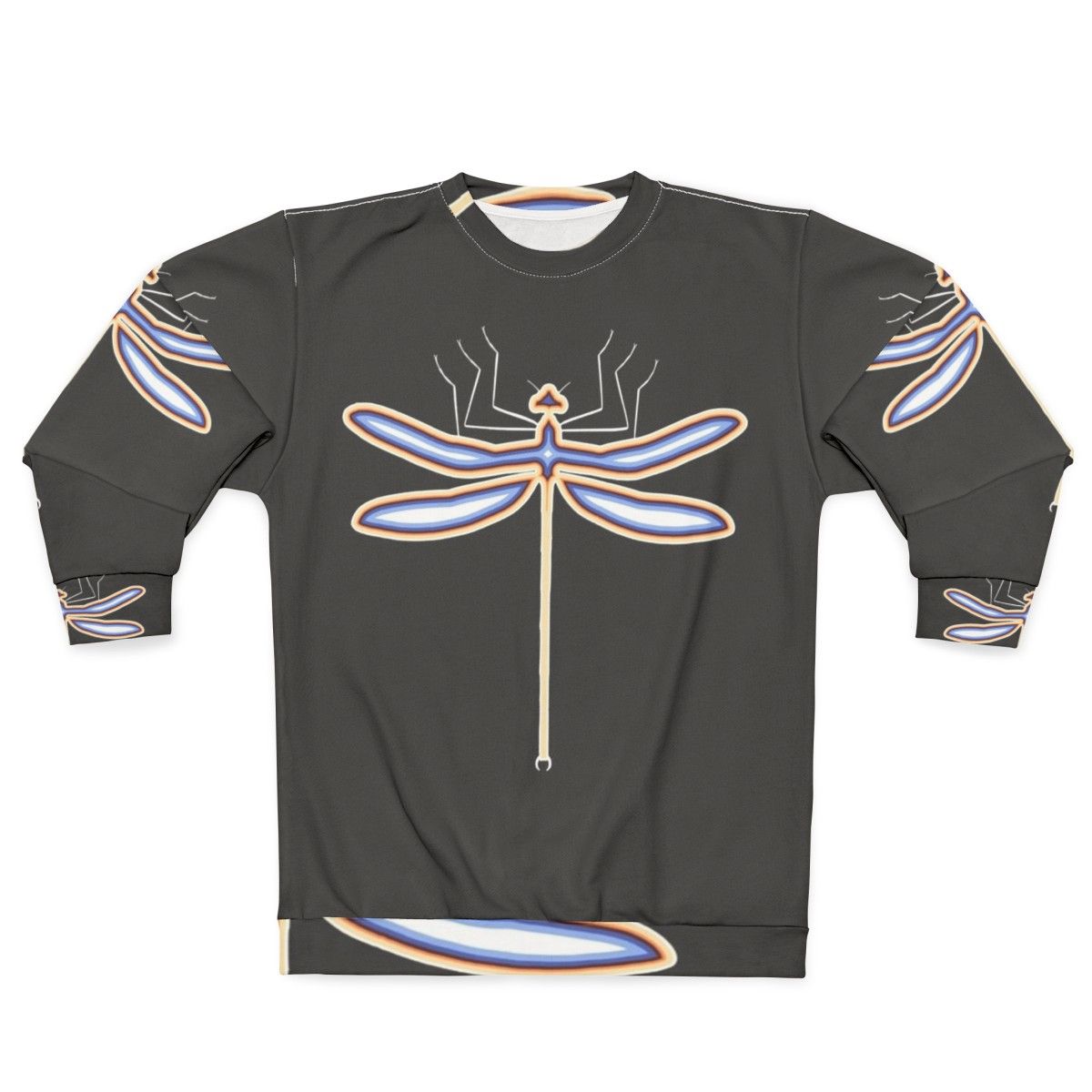 Dragonfly Legendary Animals Sweatshirt with Colorful Abstract Design