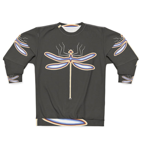 Dragonfly Legendary Animals Sweatshirt with Colorful Abstract Design