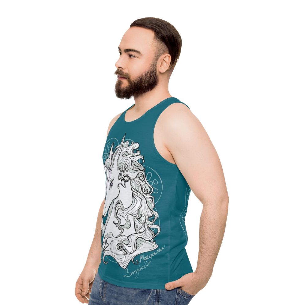 The Last Unicorn Sea Green Unisex Fantasy Tank Top - men side