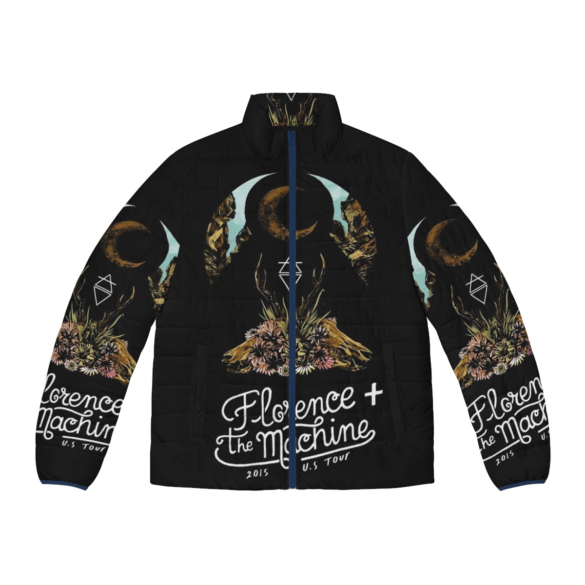 Flo And Mac Tour Puffer Jacket featuring Florence and the Machine band imagery