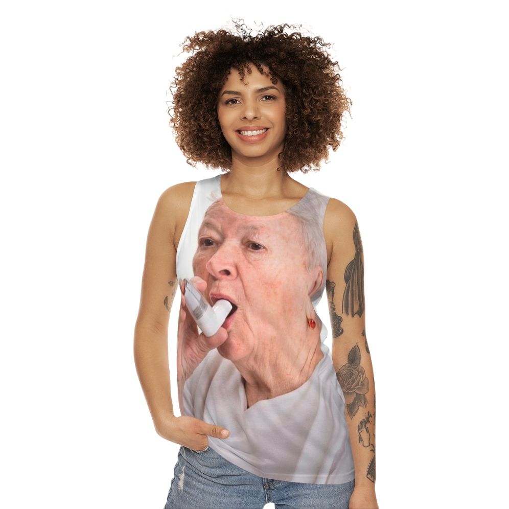 Unisex grandma's inhaler tank top - women