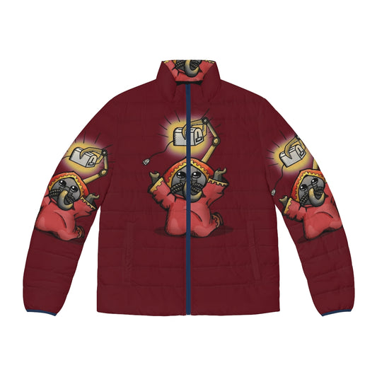 Toaster Priest Puffer Jacket with Hazelberry-Inspired Design