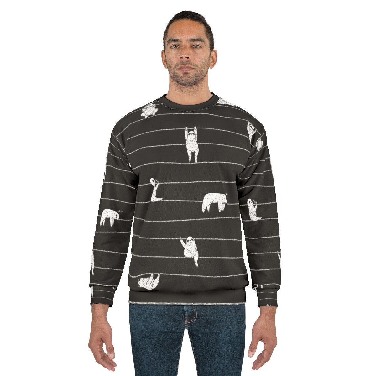 Sloth Stripe Sweatshirt with Cozy, Comfortable Design - men