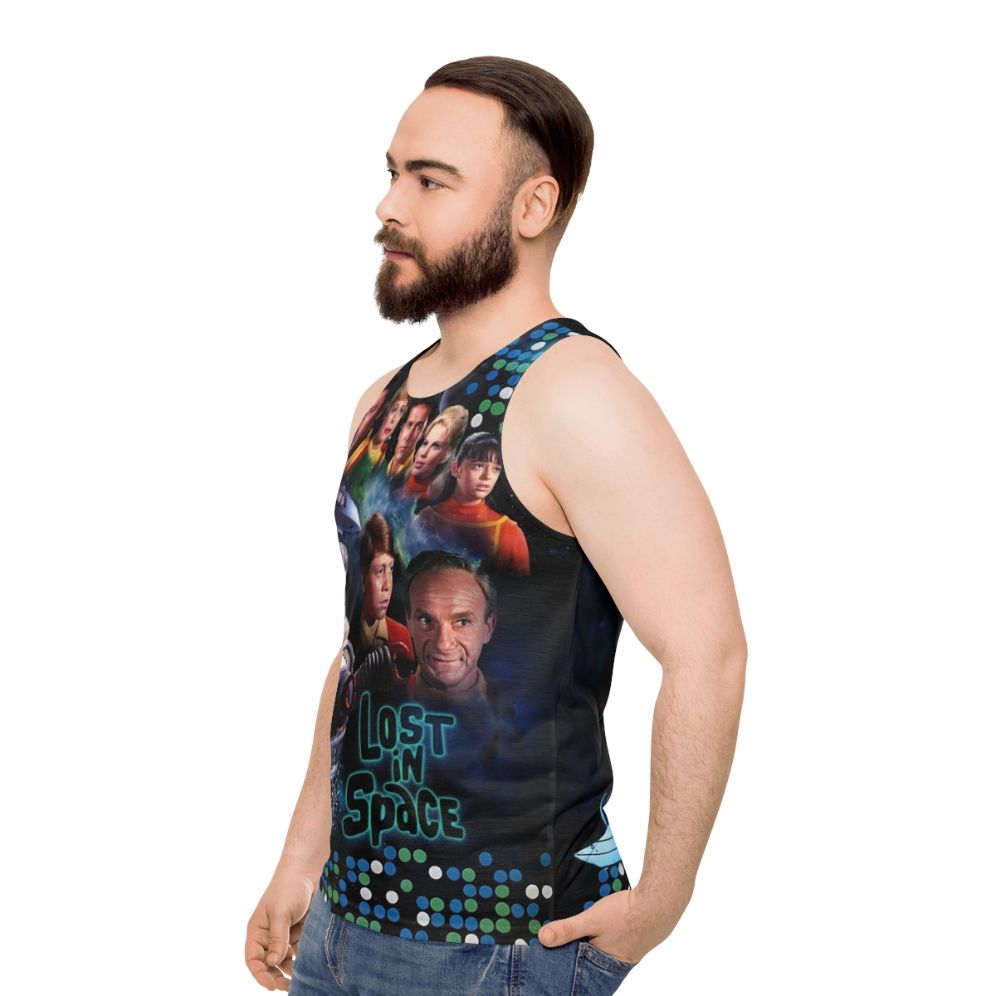 Lost In Space Unisex Tank Top featuring the Netflix Series logo - men side