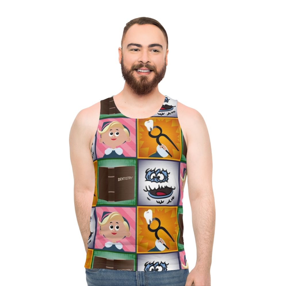 Hermey Squares Unisex Christmas Tank Top - men