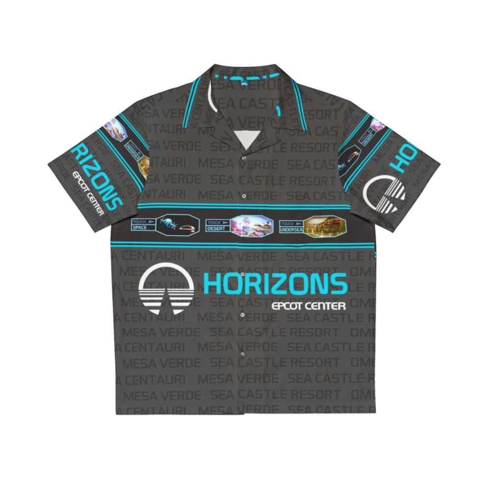 Horizons Hawaiian Shirt with Tropical Floral Pattern