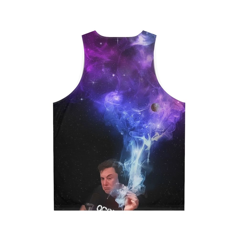 Elon Musk Smoking the Universe Unisex Tank Top - Back