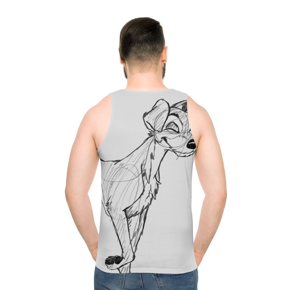 Tramp Sketch Disney Unisex Tank Top - men back