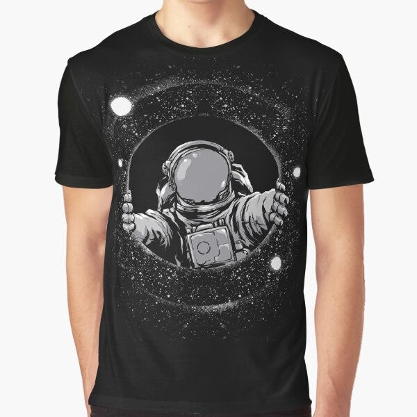 Black Hole Graphic T-Shirt Showcasing the Wonders of the Cosmos