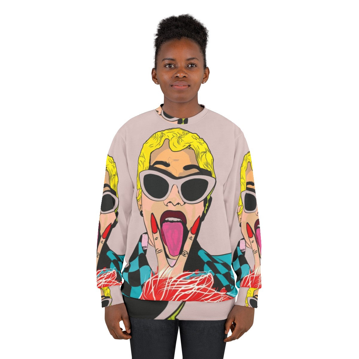 Cardi B Sweatshirt featuring hip hop inspired graphics - women