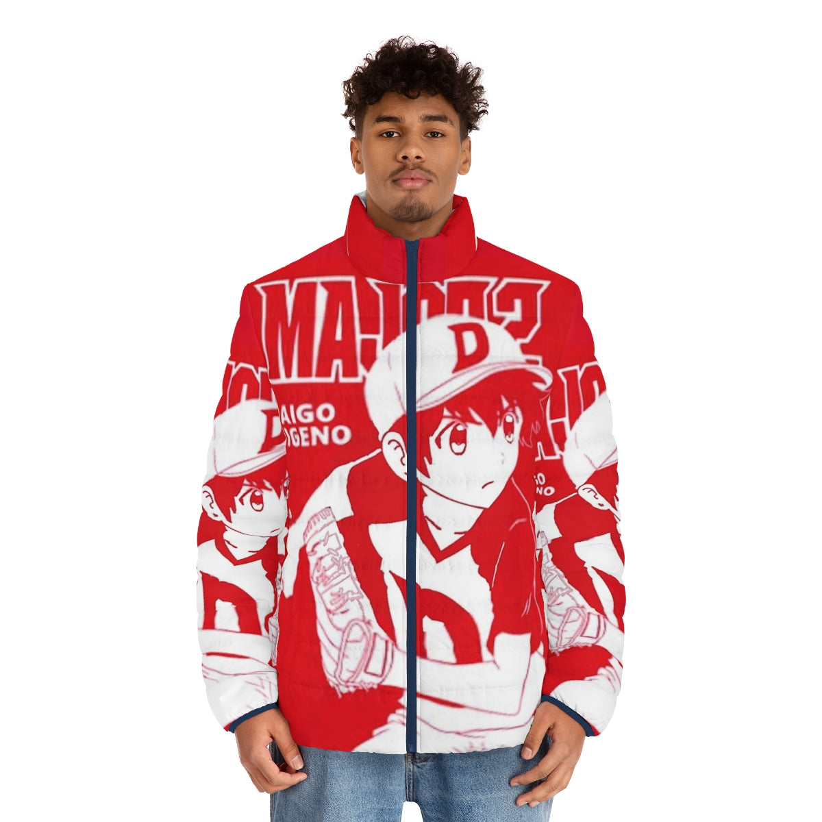 Daigo Shigeno anime and manga inspired puffer jacket - men front