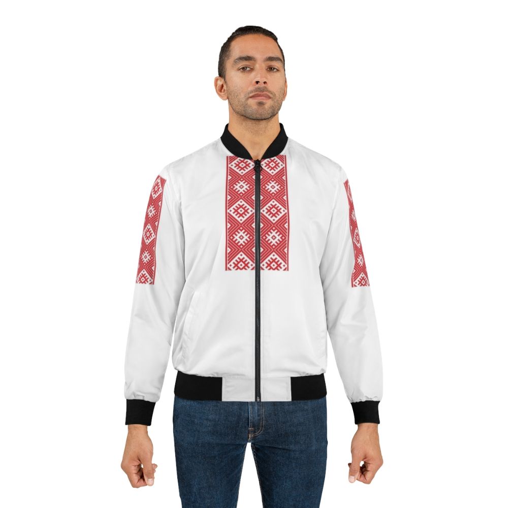 Belarusian ornament "Symbol of Yaryla" bomber jacket - Lifestyle