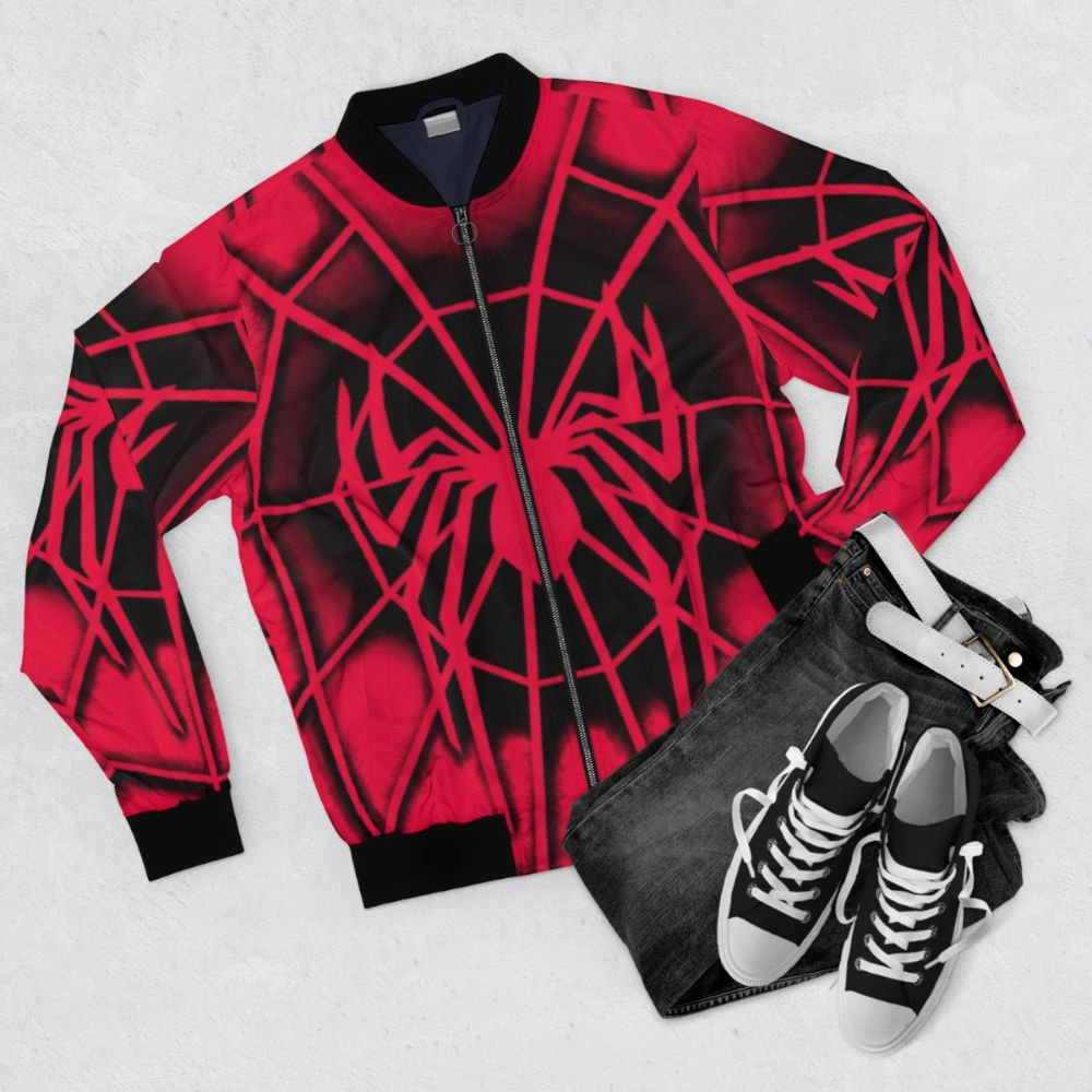 Spider-Man Bomber Jacket with Official 2002 Design - Flat lay