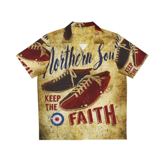 Northern Soul Hawaiian Shirt with Retro Music and Dance Motifs