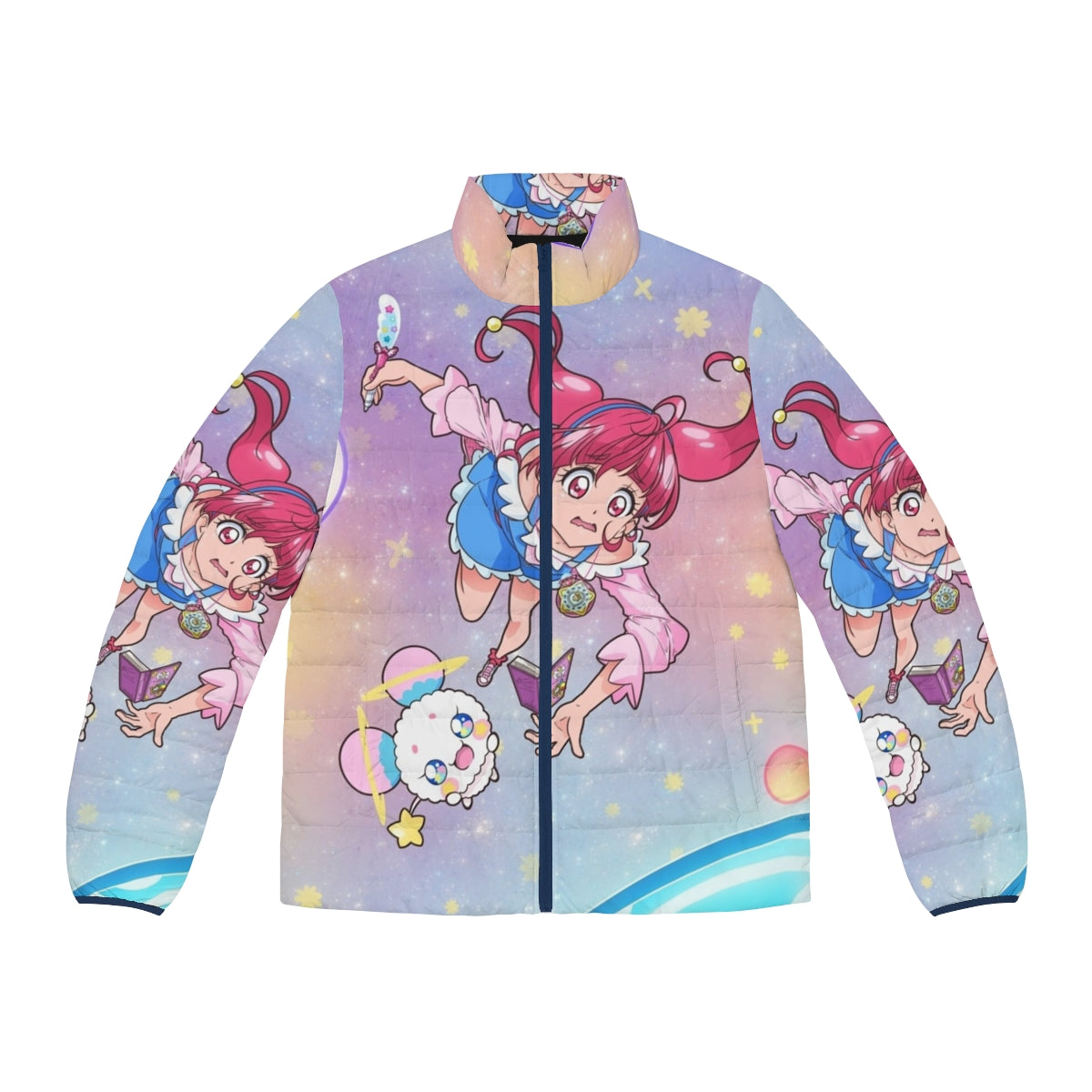 Hoshina Hikaru from Star Twinkle Precure wearing a puffer jacket