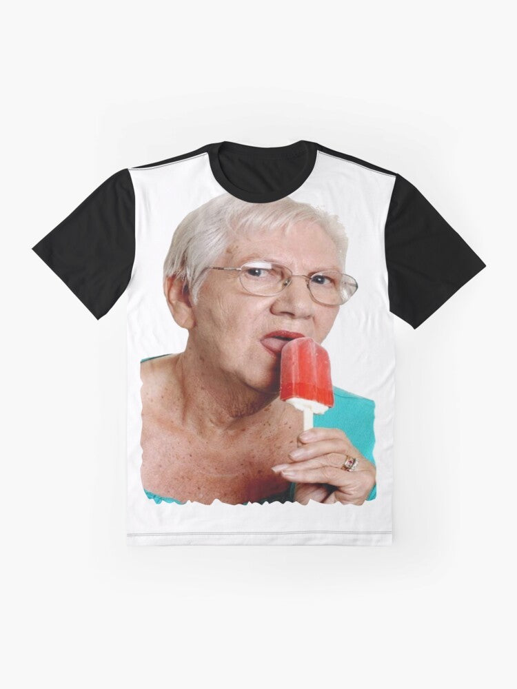 Grandma Granny Ice Cream Graphic T-Shirt - Flat lay