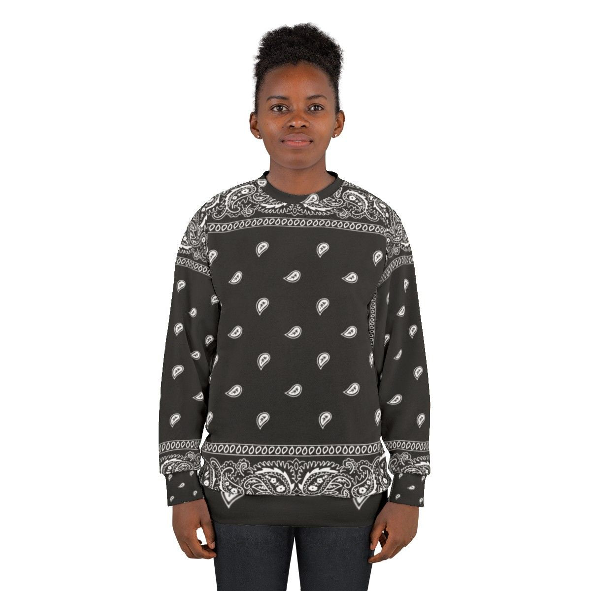 Urban Black Bandana Sweatshirt - women