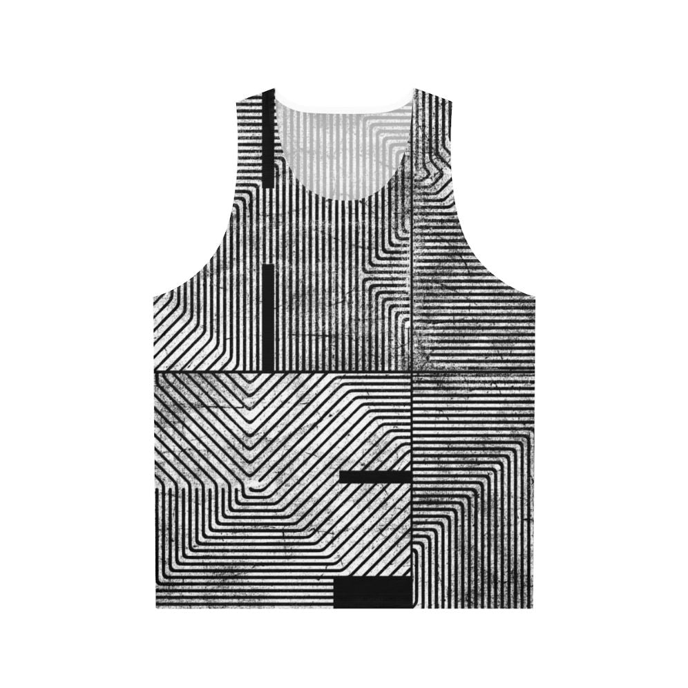 Unisex tank top with abstract geometric design