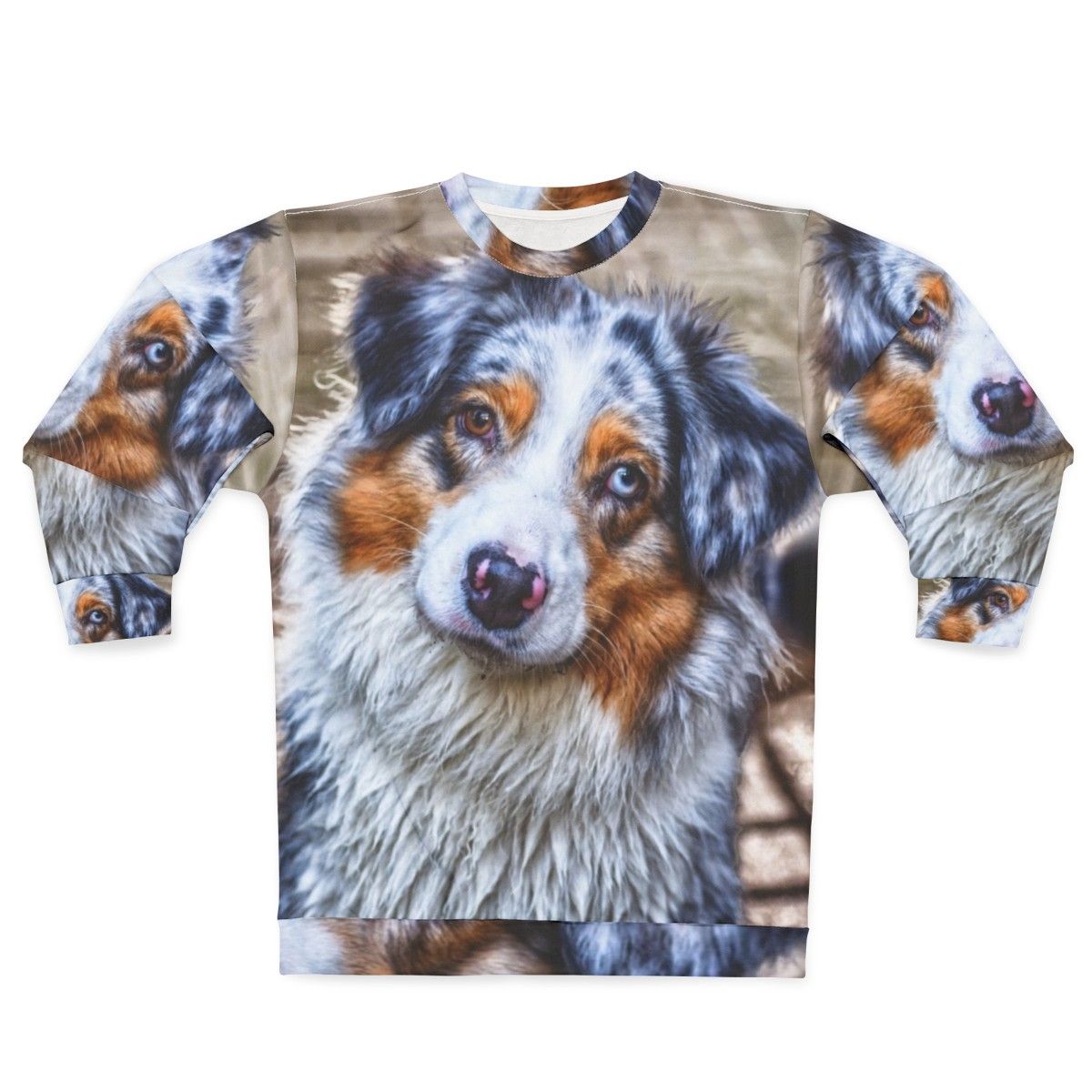 Australian Shepherd breed sweatshirt with blue merle and brown eye design