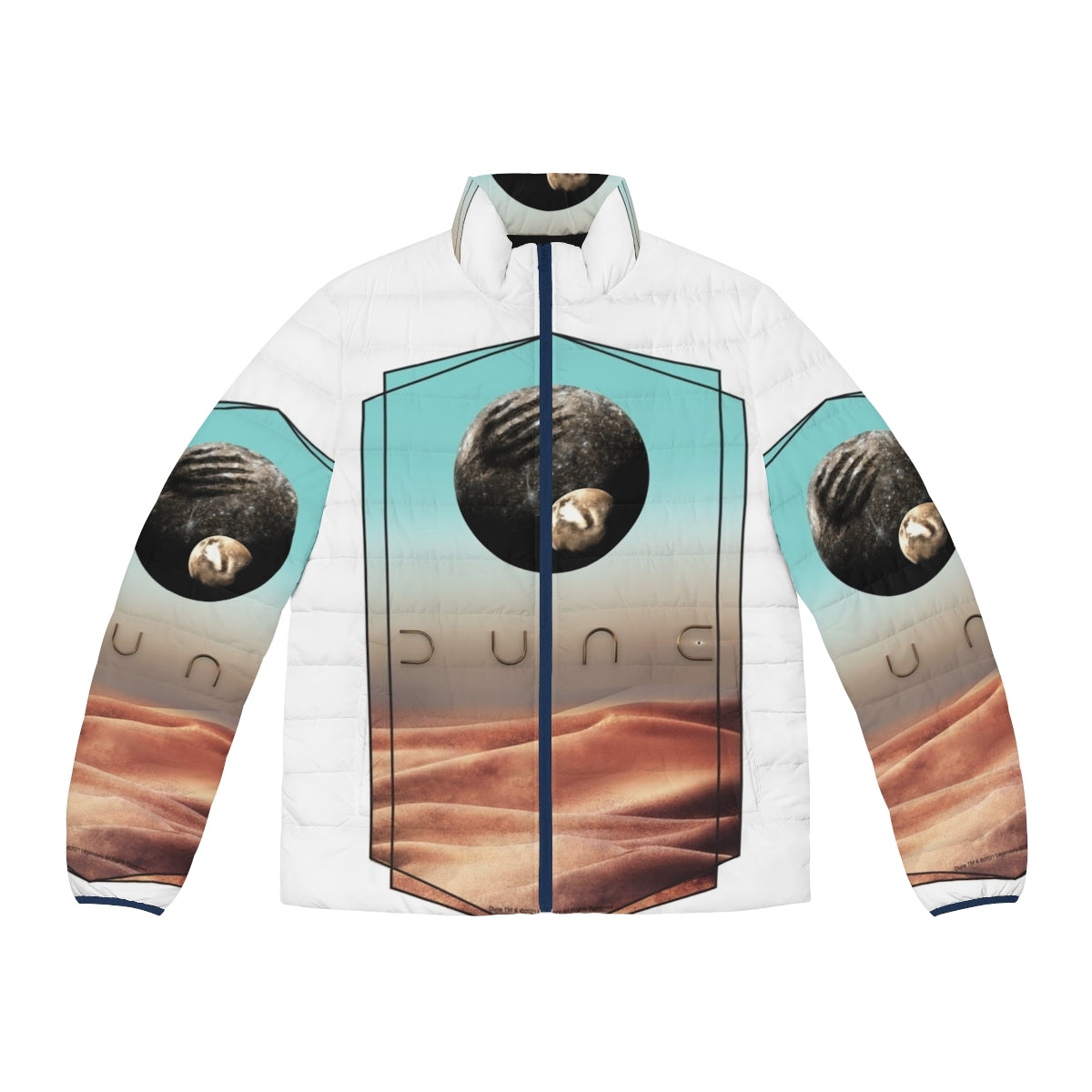 Dune 2020 Puffer Jacket, featuring sci-fi inspired design for Dune fans