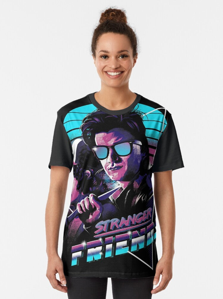 Stranger Things Steve Harrington and Dustin graphic t-shirt with retro 80s style - Women