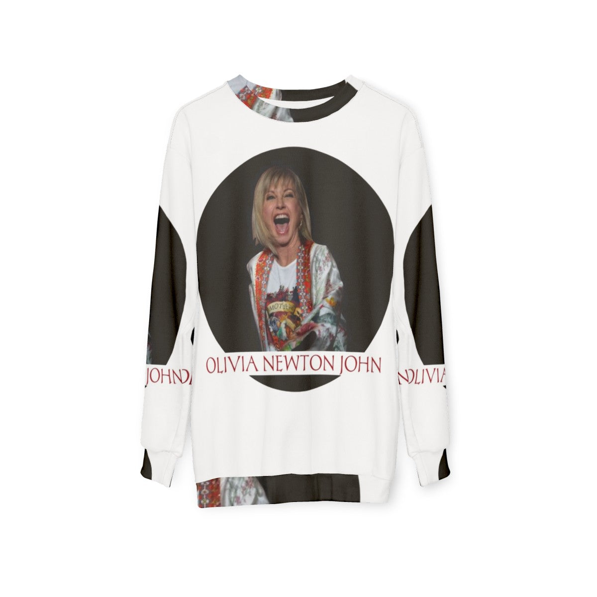 Olivia Newton-John Sweatshirt, Iconic Pop Music Singer - hanging