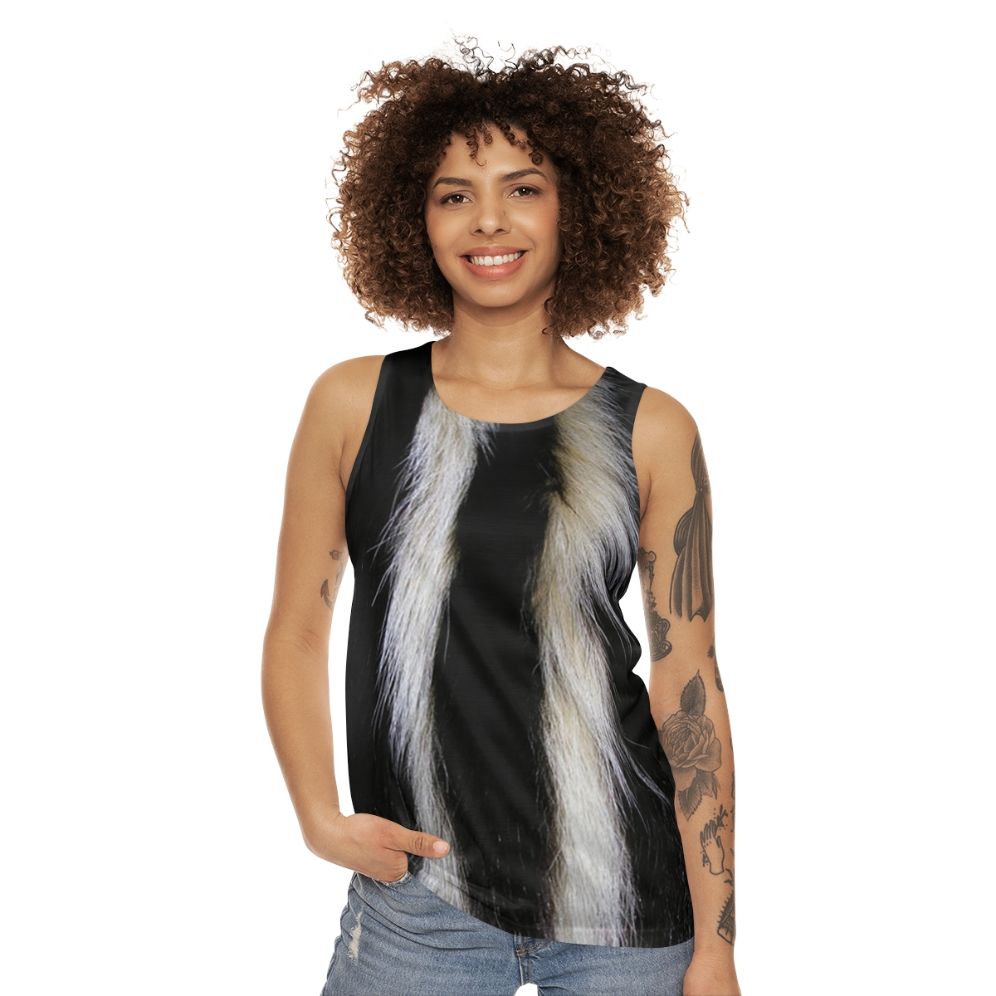 Skunk stripes unisex tank top - women