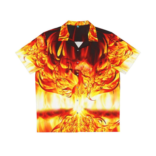 Phoenix Rising Hawaiian Shirt with Flames and Mythological Design