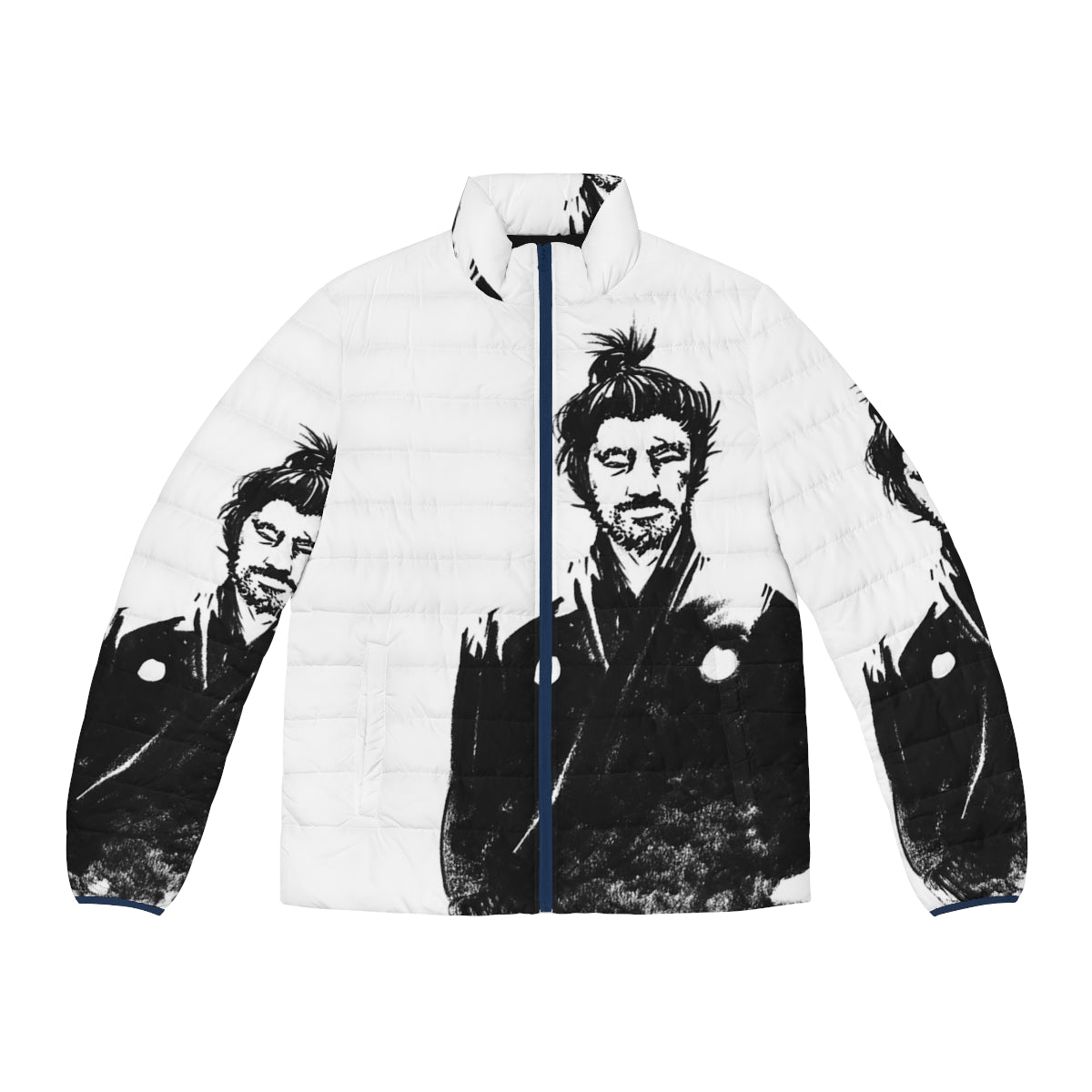 Yojimbo Puffer Jacket featuring a classic samurai-inspired portrait