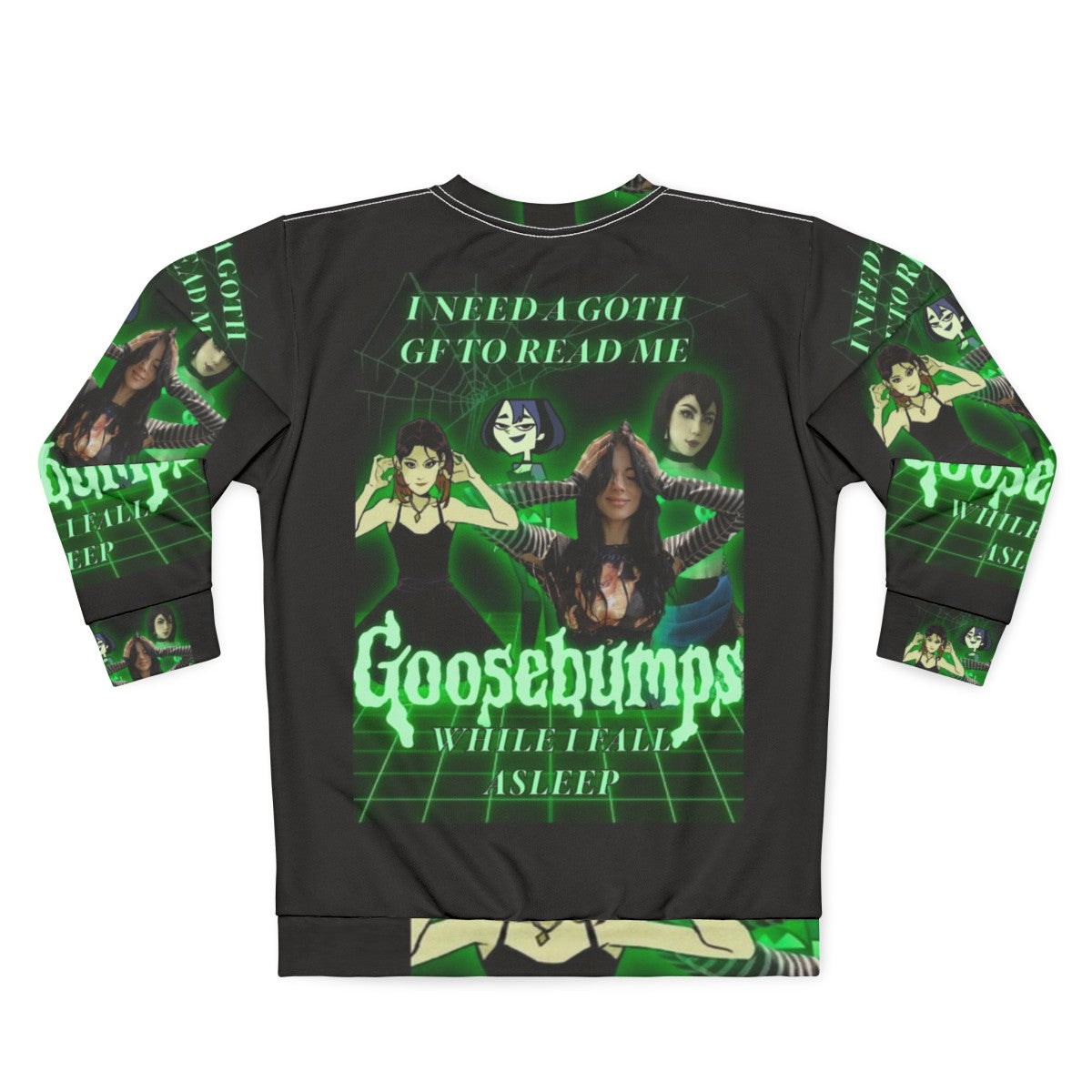 Goth GF Goosebumps themed gothic sweatshirt - Back