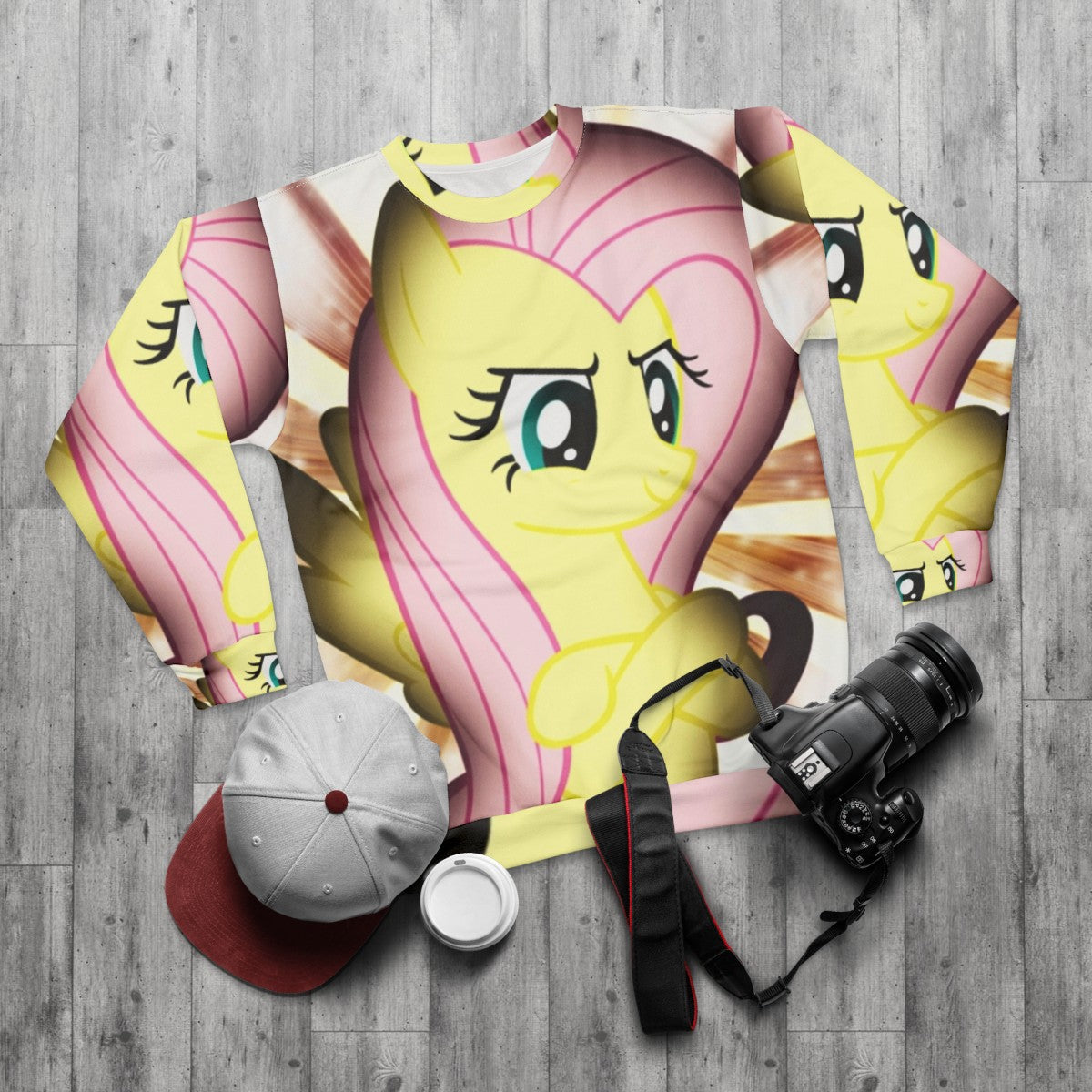 Fluttershy Inspired Sweatshirt - flat lay