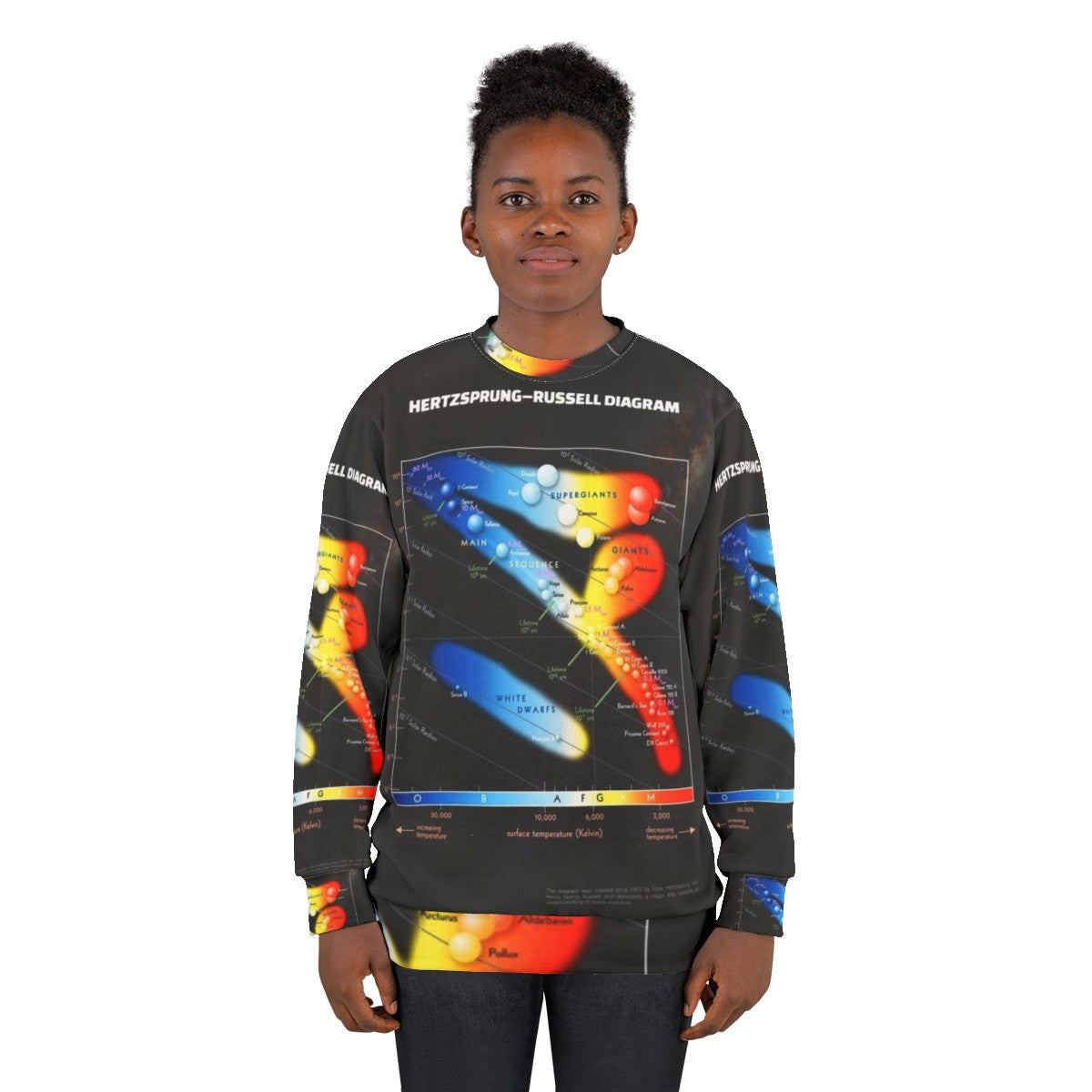 Hertzsprung Russell Diagram Sweatshirt featuring astrophysics and astronomy graphics - women