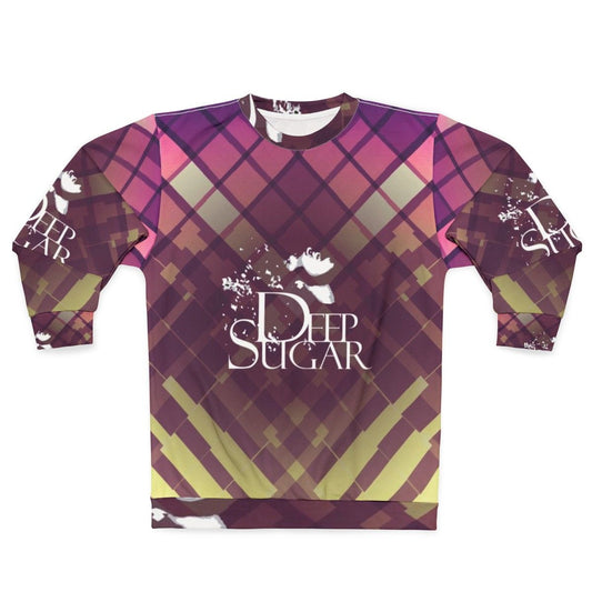 Colorful "Deep Sugar" sweatshirt featuring Ultra Nate, a female house music singer from Baltimore