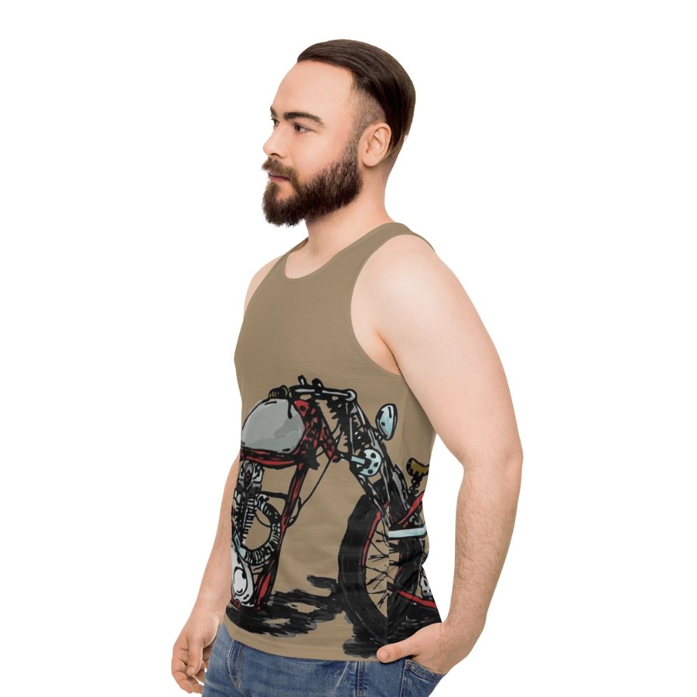 Bobber unisex vintage motorcycle tank top - men side