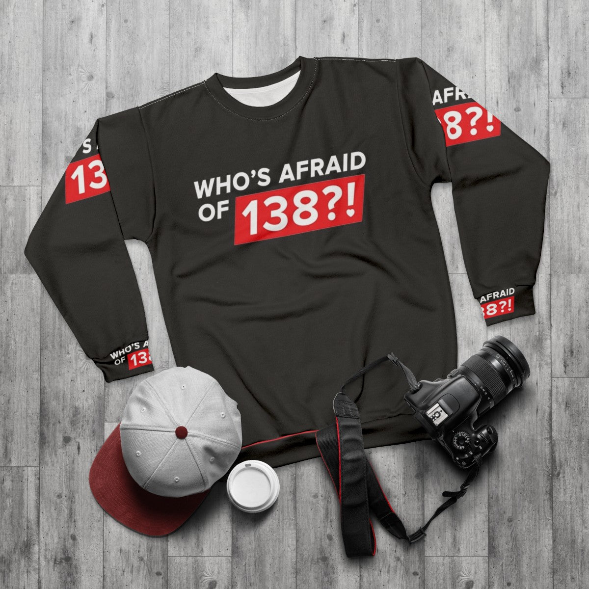 "Who's Afraid of 138" Trance Sweatshirt in White - flat lay