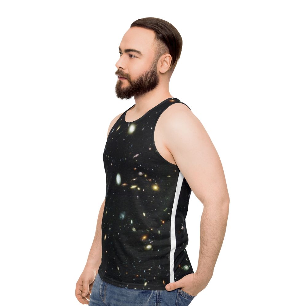 Hubble Deep Field galaxy and stars unisex tank top - men side