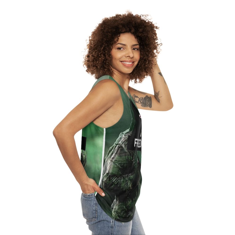 Unisex tank top with Irish heritage and revolution resistance design - women side