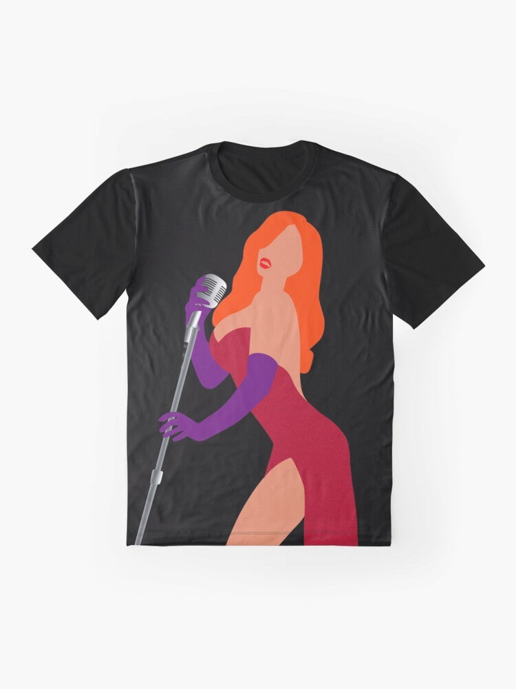 Minimalist design of Jessica Rabbit from the movie "Who Framed Roger Rabbit" - Flat lay