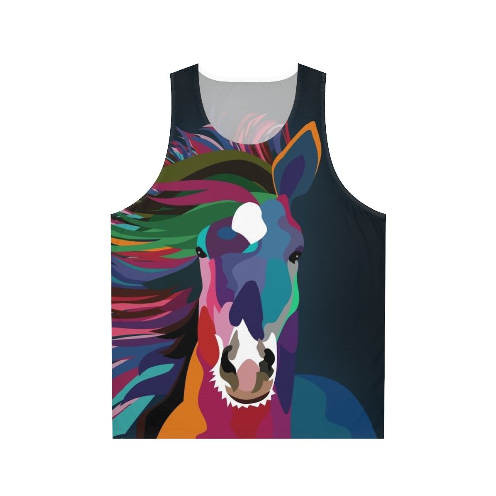 Vibrant abstract horse running unisex tank top