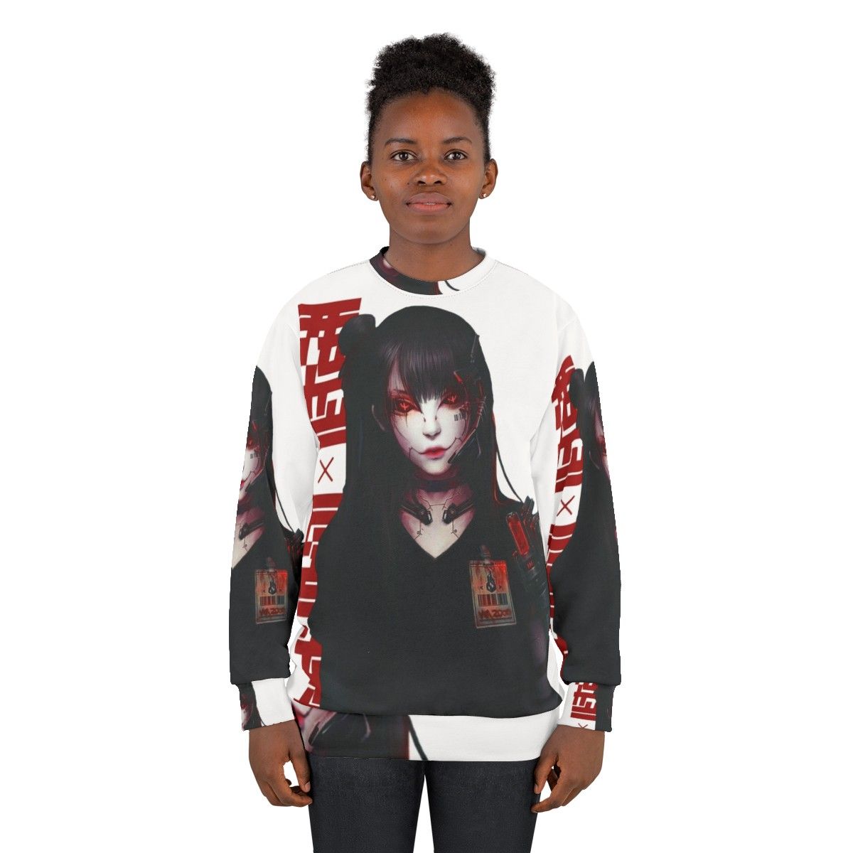 Cyborg girl vaporwave Japanese cyberpunk sweatshirt - women