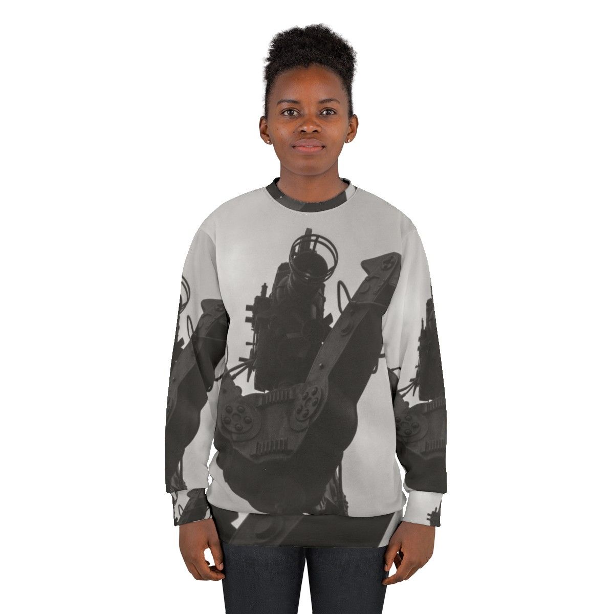 Retro movie camera sweatshirt with a vintage camera design - women