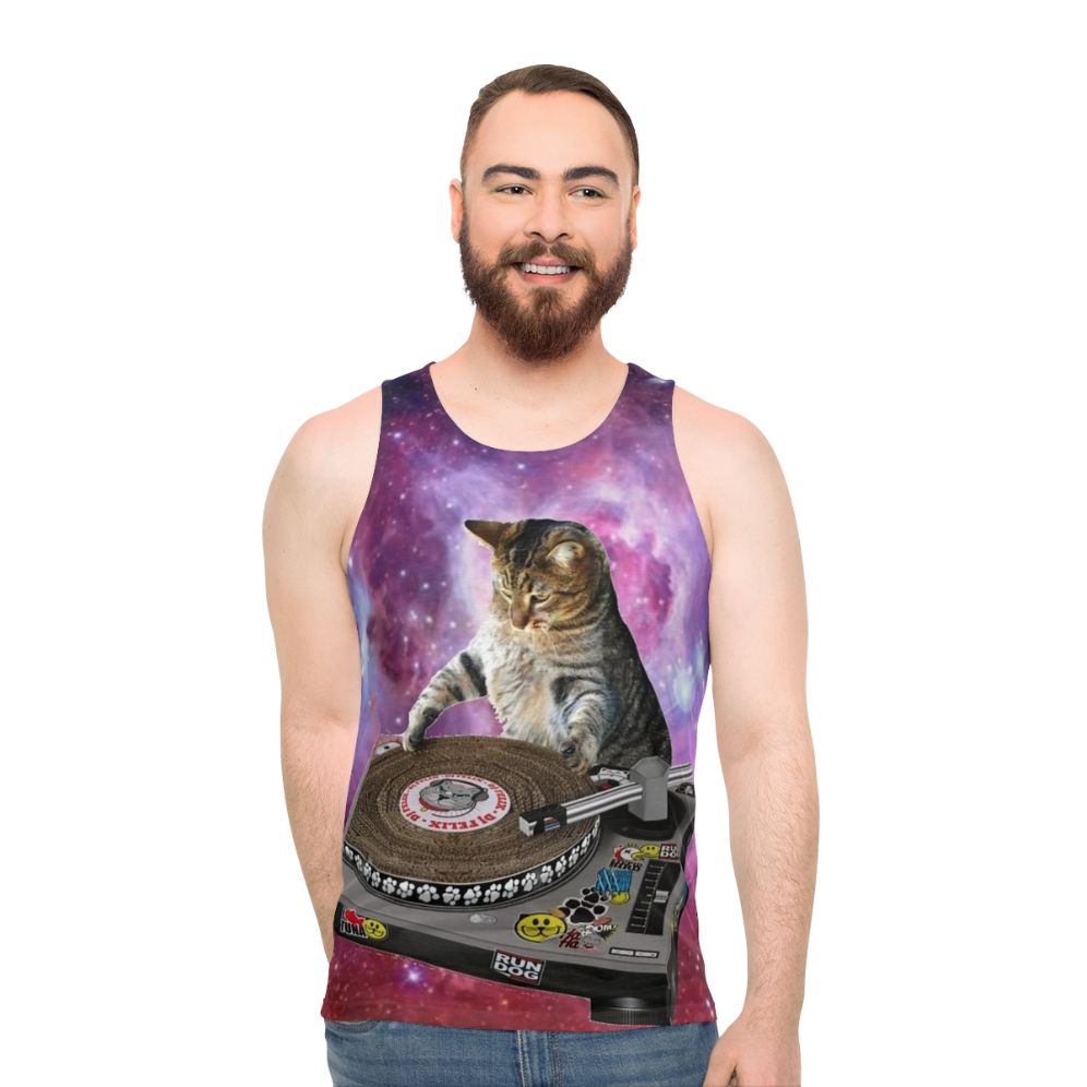 Dj Space Cat Unisex Tank Top - men