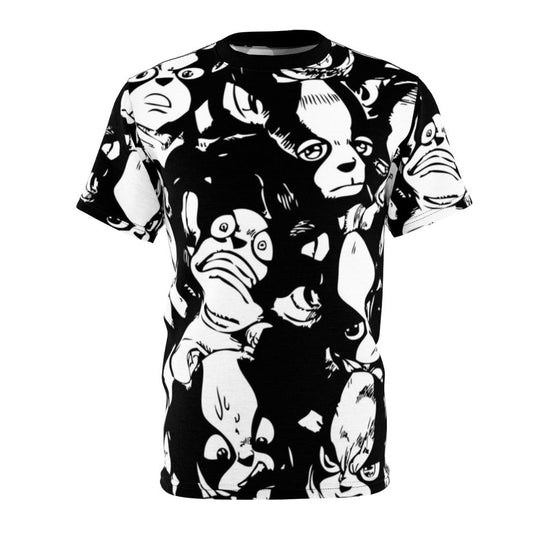 Anime-inspired t-shirt featuring the character Iggy from the popular anime series JoJo's Bizarre Adventure.