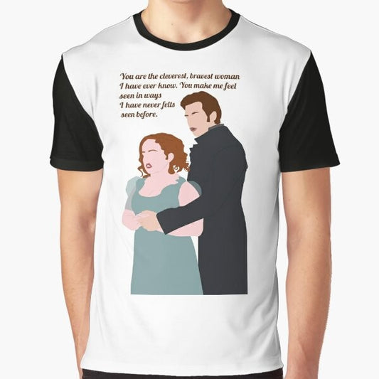 Bridgerton Netflix graphic t-shirt featuring Colin and Penelope Bridgerton from the hit Netflix series