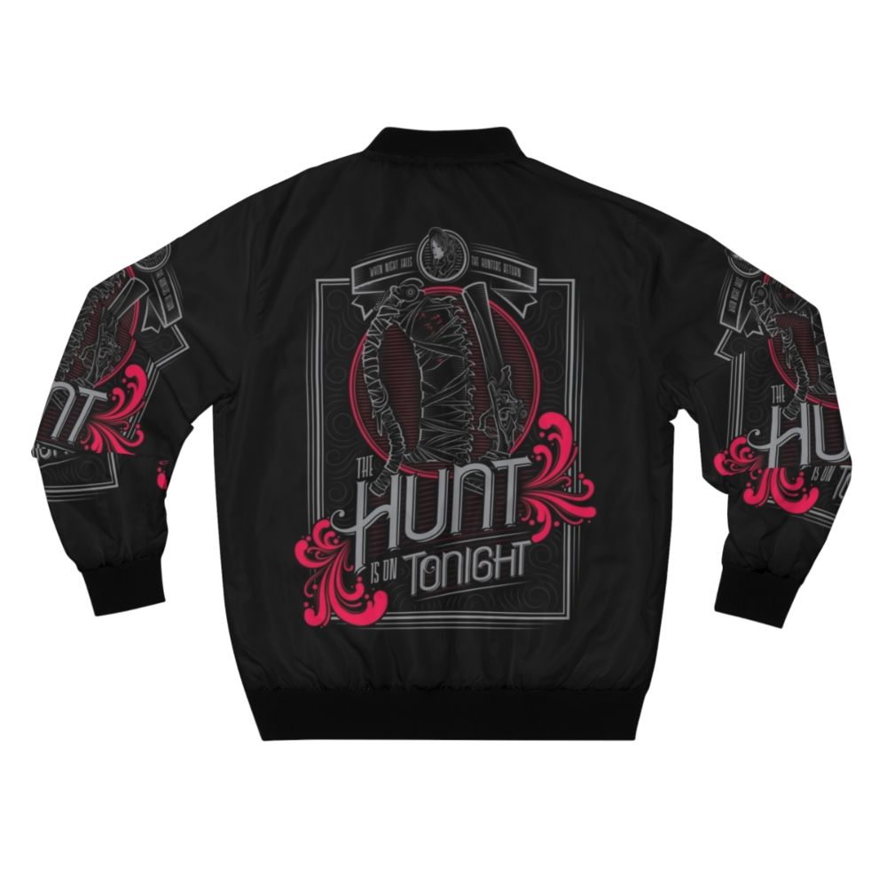 Gothic-inspired bomber jacket with dark video game influences from Bloodborne and Dark Souls - Back