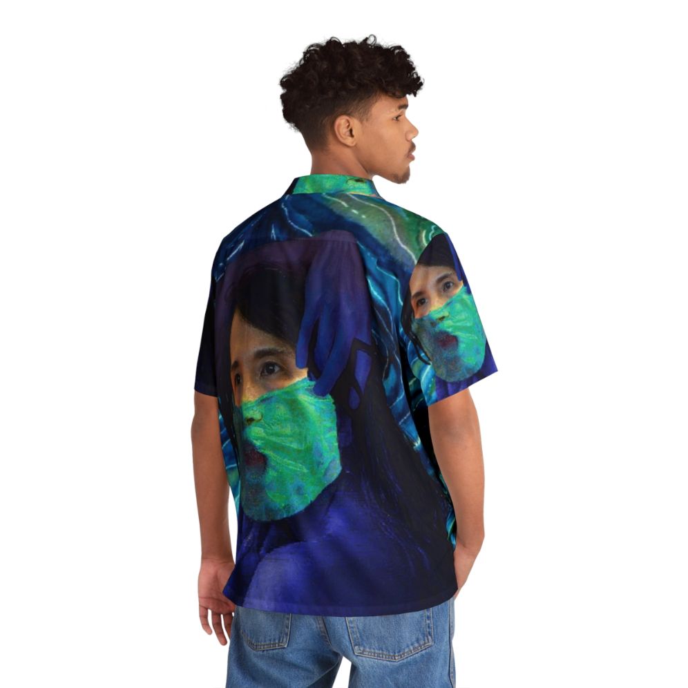 Pandemic Blues Hawaiian Shirt with Tropical Print - People Back