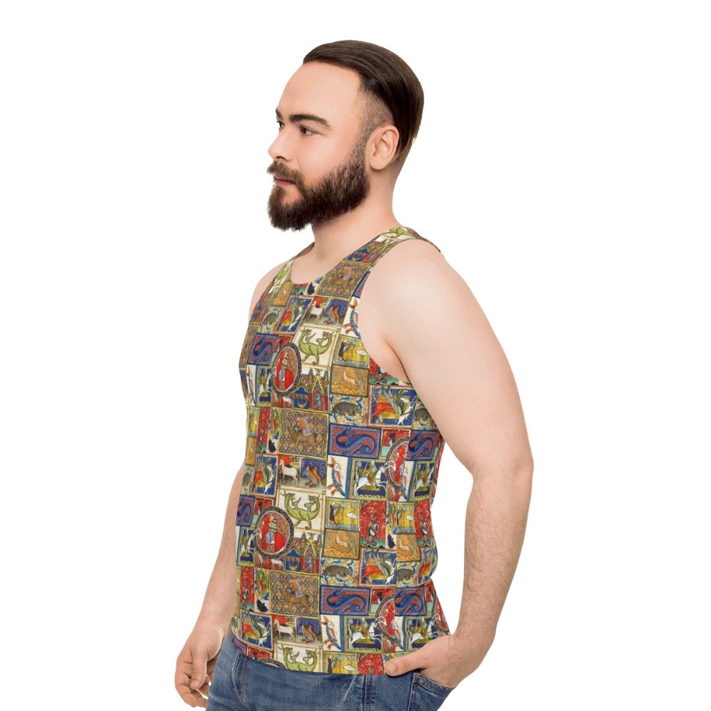 Mythical Beasts Heraldic Unisex Tank Top - men side