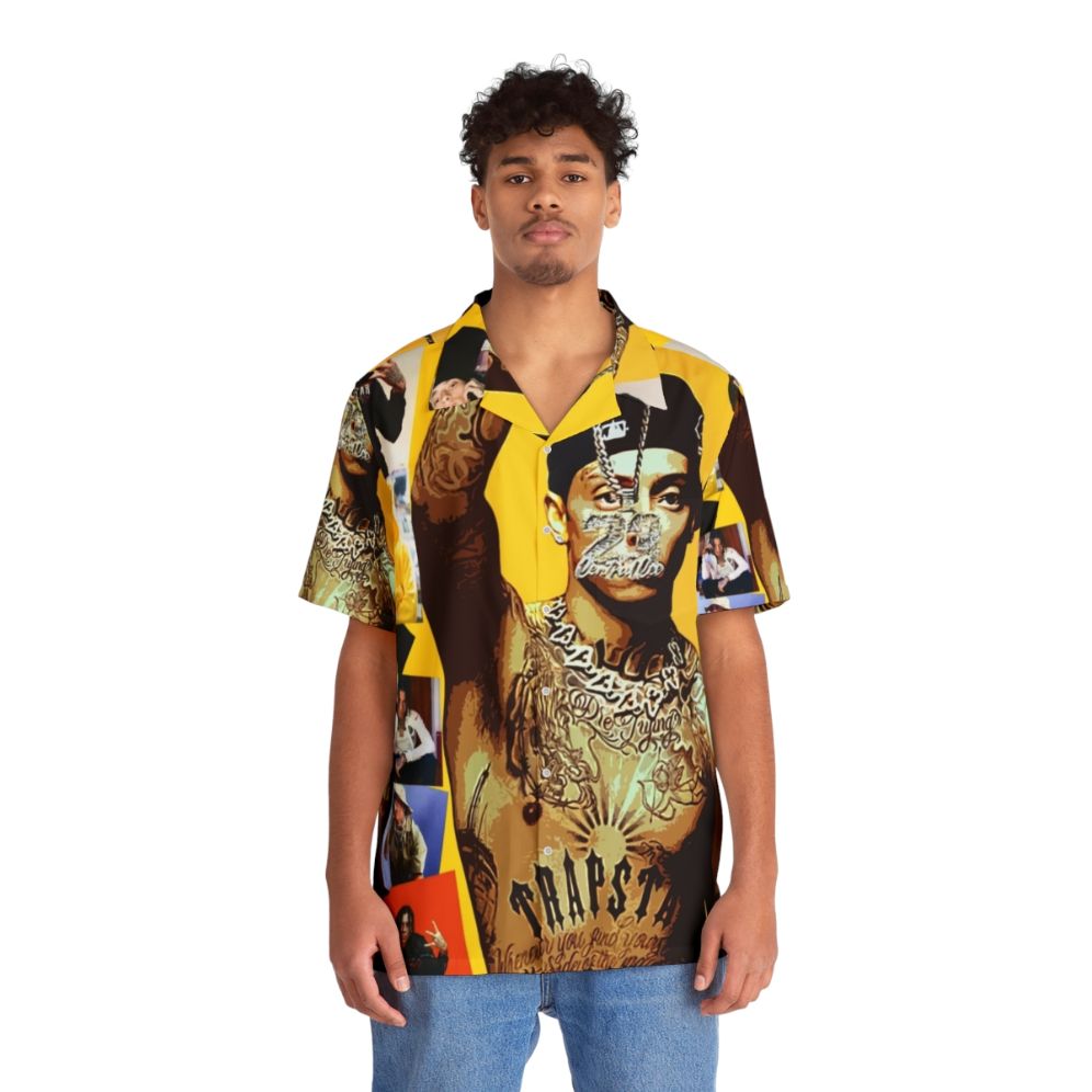 Central Cee Hawaiian Shirt with Collage Design - People Front