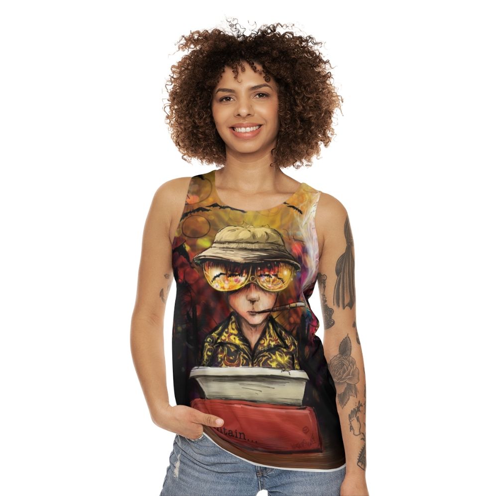 Unisex tank top inspired by the gonzo journalism of Hunter S. Thompson - women