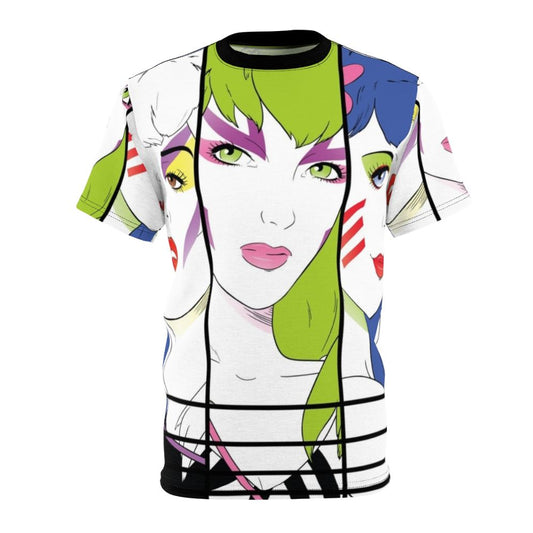 Retro 80s cartoon pop art design t-shirt with punk rock inspiration